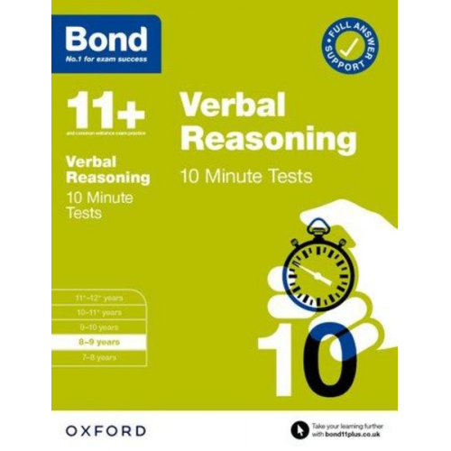 Bond 11 Frances Down - Bond 11+: Bond 11+ Verbal Reasoning 10 Minute Tests with Answer Support 8-9 years