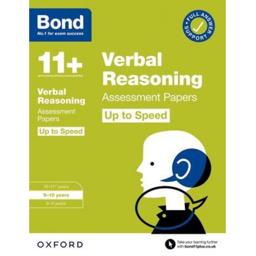 Bond 11 Frances Down - Bond 11+: Bond 11+ Verbal Reasoning Up to Speed Assessment Papers with Answer Support 9-10 Years