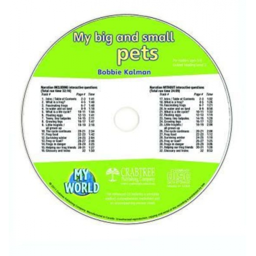 Bobbie Kalman - My Big and Small Pets - CD Only
