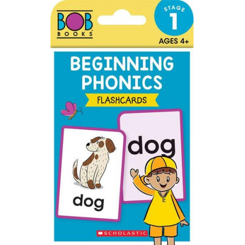 Scholastic - Bob Books - Beginning Phonics Flashcards Phonics, Ages 4 and Up, Kindergarten (Stage 1: Starting to Read)