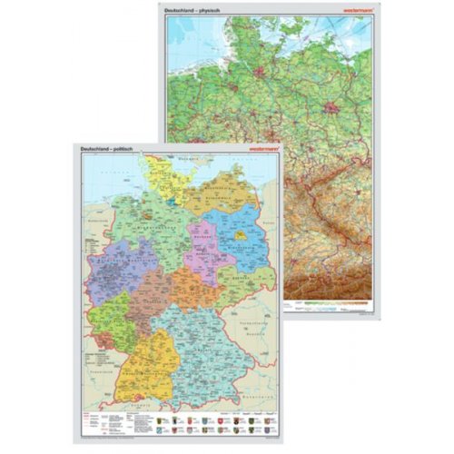 Posterkarten Geographie Posterkartenset Deutschland