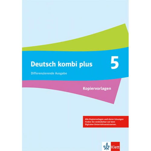 Deutsch kombi plus 5. Kopiervorlagen Klasse 5. Differenzierende Ausgabe Nordrhein-Westfalen