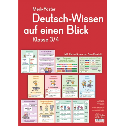 Redaktionsteam Verlag an der Ruhr - Merk-Poster Deutsch-Wissen auf einen Blick Klasse 3/4