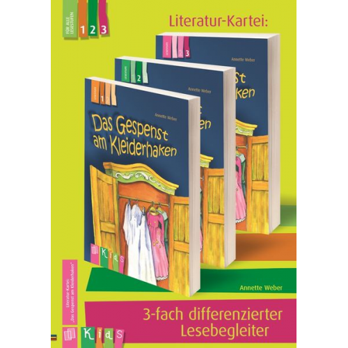 Annette Weber - KidS - Literatur-Kartei: "Das Gespenst am Kleiderhaken" 3-fach differenzierter Lesebegleiter