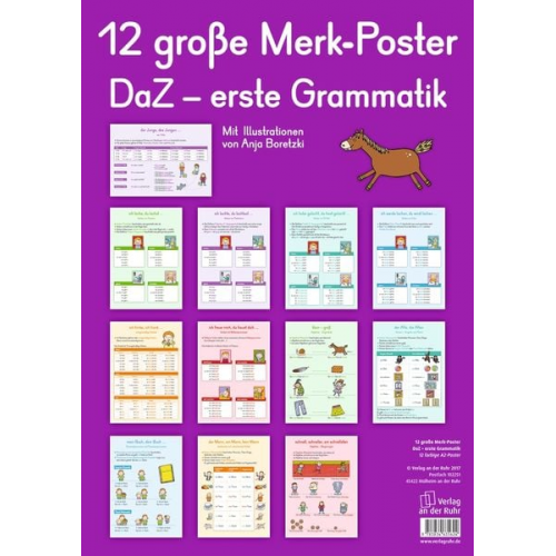 Redaktionsteam Verlag an der Ruhr - 12 große Merk-Poster DaZ - erste Grammatik