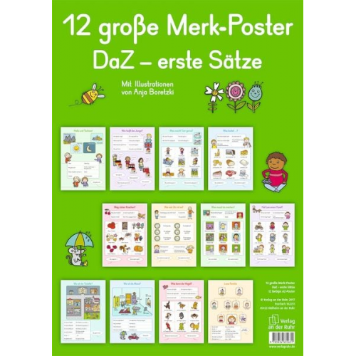 Redaktionsteam Verlag an der Ruhr - 12 große Merk-Poster DaZ - erste Sätze