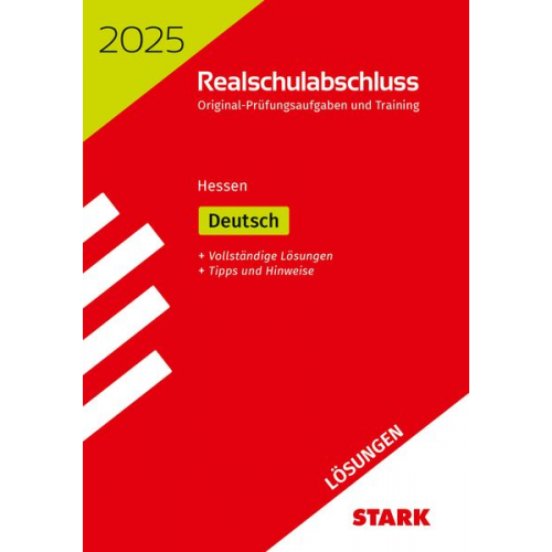 STARK Lösungen zu Original-Prüfungen und Training Realschulabschluss 2025 - Deutsch - Hessen