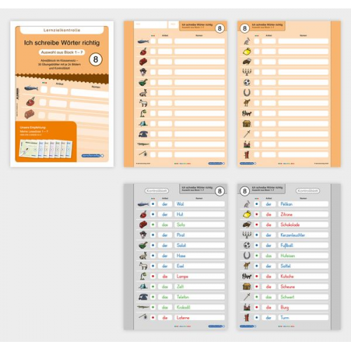 Katrin Langhans - Ich schreibe Wörter richtig - Abreißblock 8 - Lernzielkontrolle - Auswahl Lernwörter aus Block 1-7