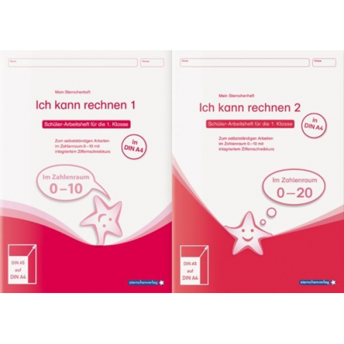 Sternchenverlag GmbH Katrin Langhans - Ich kann rechnen 1 und 2 - Ausgabe in A4 - Schülerarbeitshefte für die 1. Klasse