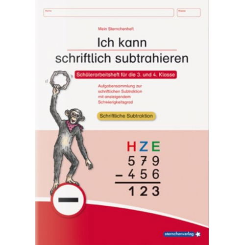 Sternchenverlag Katrin Langhans - Ich kann schriftlich subtrahieren. Schülerarbeitsheft für die 3. und 4. Klasse
