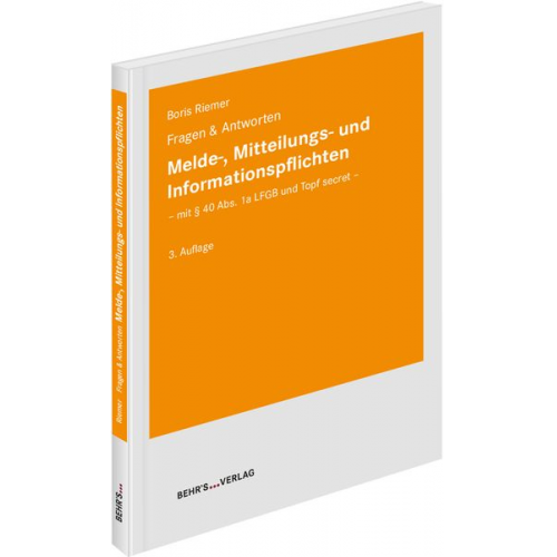 Boris Riemer - Melde-, Mitteilungs- und Informationspflichten