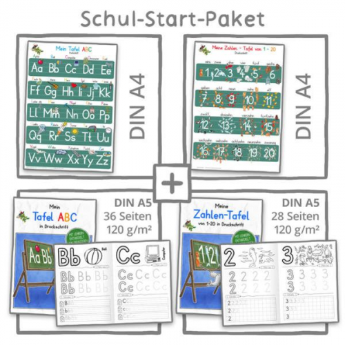 E&Z-Verlag GmbH Helga Momm - Mein Schul-Start-Paket (2 Lernposter DIN A4 + 2 Schreiblernhefte)