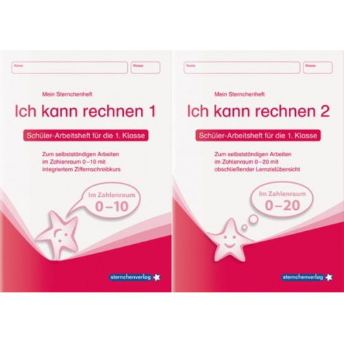 Sternchenverlag GmbH Katrin Langhans - Ich kann rechnen 1 und Ich kann rechnen 2 als Kombi, Schüler-Arbeitshefte für die 1. Klasse