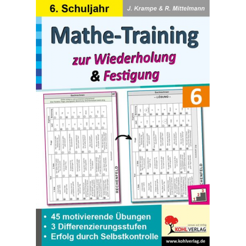 Jörg Krampe Rolf Mittelmann - Mathe-Training zur Wiederholung und Festigung / Klasse 6