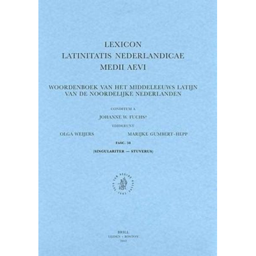 M. Gumbert-Hepp J. W. Fuchs O. Weijers - Lexicon Latinitatis Nederlandicae Medii Aevi, Fascicle 58