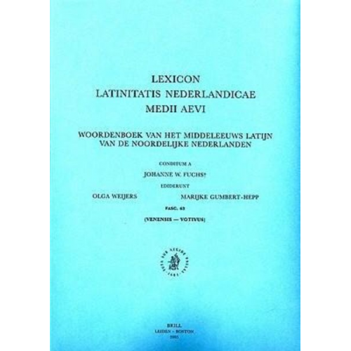 J. W. Fuchs O. Weijers M. Gumbert-Hepp - Lexicon Latinitatis Nederlandicae Medii Aevi, Fascicle 63