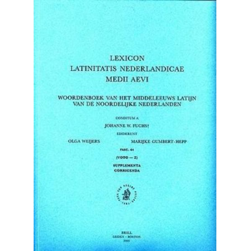 J. W. Fuchs O. Weijers M. Gumbert-Hepp - Lexicon Latinitatis Nederlandicae Medii Aevi, Fascicle 64
