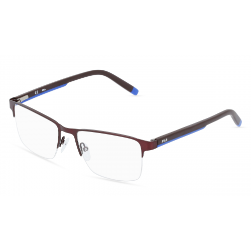 Fila VF 9915 Herren-Brille inkl. Gläser Nylor Eckig Edelstahl-Gestell 54mm/18mm/140mm, braun