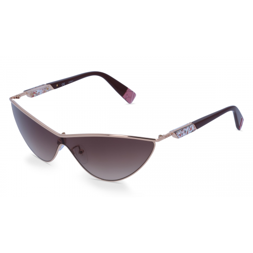 Furla FULSFU311 Damen-Sonnenbrille Vollrand Monoscheibe Metall-Gestell, pink