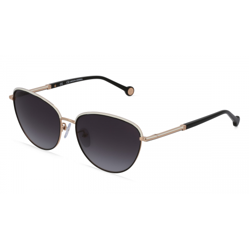 Carolina Herrera CHRSHE161 Damen-Sonnenbrille Vollrand Oval Metall-Gestell, schwarz