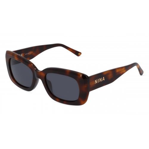 Nina Ricci NRISNR262 Damen-Sonnenbrille Vollrand Eckig Kunststoff-Gestell, braun