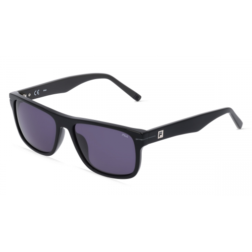 Fila FIASFI208 Herren-Sonnenbrille Vollrand Eckig Kunststoff-Gestell, schwarz