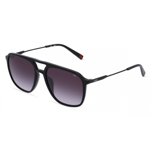 Fila FIASFI215 Herren-Sonnenbrille Vollrand Pilot Kunststoff-Gestell, schwarz