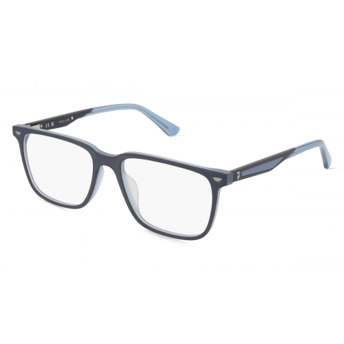 Police POIVPLF01 Herren-Brille inkl. Gläser Vollrand Eckig Kunststoff-Gestell 54mm/17mm/145mm, blau