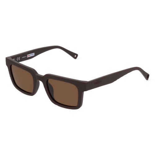 Sting STGSST435 Herren-Sonnenbrille Vollrand Eckig Kunststoff-Gestell, braun