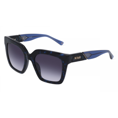 Nina Ricci NRISNR318 Damen-Sonnenbrille Vollrand Eckig Kunststoff-Gestell, blau