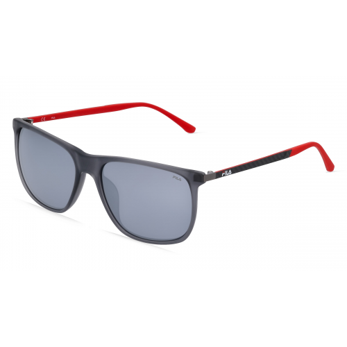 Fila FIASFI299V Herren-Sonnenbrille Vollrand Eckig Kunststoff-Gestell, grau