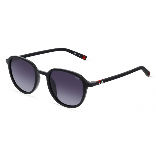 Fila FIASFI313 Herren-Sonnenbrille Vollrand Rund Kunststoff-Gestell, schwarz