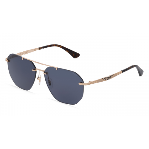 Police POISPLF68 Herren-Sonnenbrille Vollrand Pilot Metall-Gestell, gold