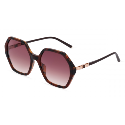 Escada ESCSESD47 Damen-Sonnenbrille Vollrand Achteckig Kunststoff-Gestell, braun