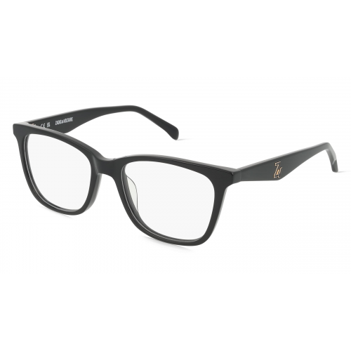 Zadig & Voltaire ZVVZV350 Unisex-Brille inkl. Gläser Vollrand Eckig Kunststoff-Gestell 51mm/17mm/140mm, schwarz