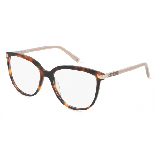 Sting STGVST469 Damen-Brille inkl. Gläser Vollrand Butterfly Kunststoff-Gestell 53mm/16mm/135mm, braun