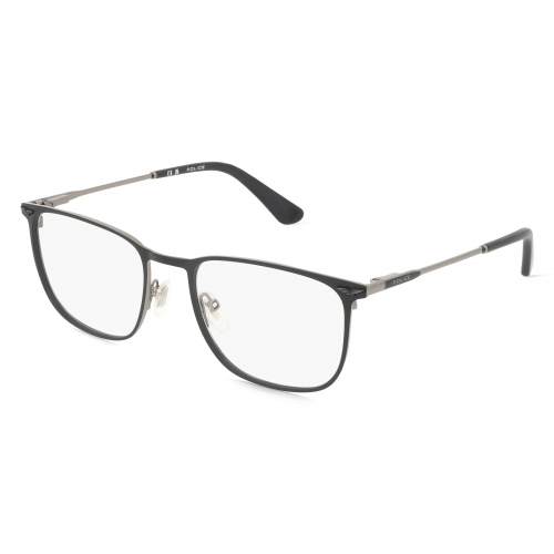 Police POIVPLG68 Herren-Brille inkl. Gläser Vollrand Eckig Metall-Gestell 53mm/19mm/145mm, silber