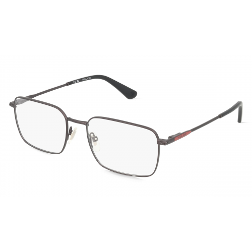 Police POIVPLG69 Herren-Brille inkl. Gläser Vollrand Eckig Metall-Gestell 55mm/18mm/145mm, grau