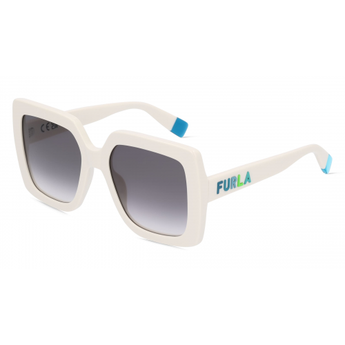 Furla FULSFU685 Damen-Sonnenbrille Vollrand Eckig Kunststoff-Gestell, weiß