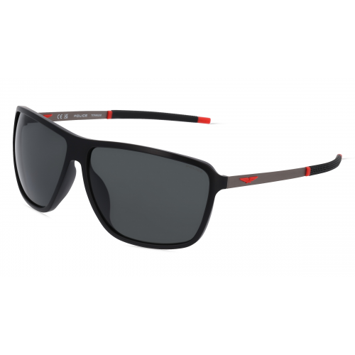 Police POISPLL15 Unisex-Sonnenbrille Vollrand Eckig Kunststoff-Gestell, schwarz