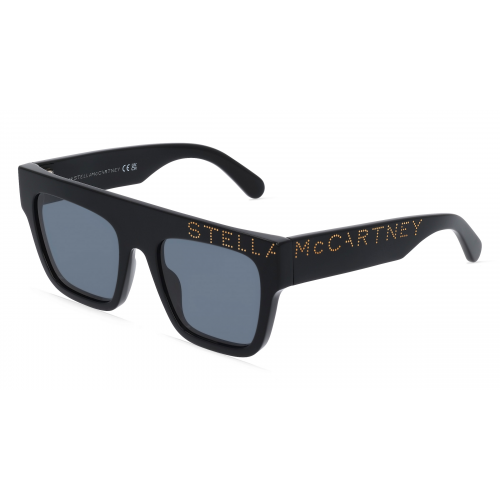 Stella McCartney SC40032I Damen-Sonnenbrille Vollrand Eckig Bio-Acetat-Gestell, schwarz