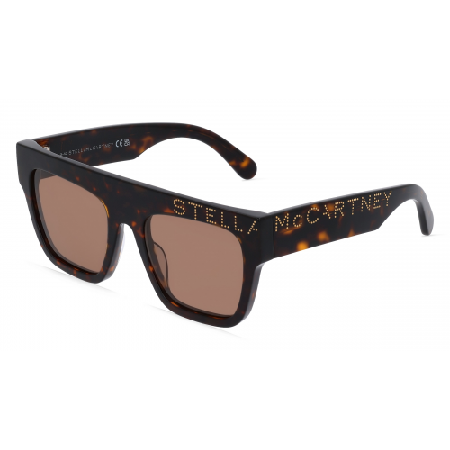 Stella McCartney SC40032I Damen-Sonnenbrille Vollrand Eckig Bio-Acetat-Gestell, braun