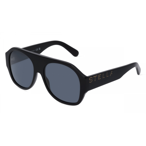 Stella McCartney SC40054I Damen-Sonnenbrille Vollrand Pilot Bio-Acetat-Gestell, schwarz