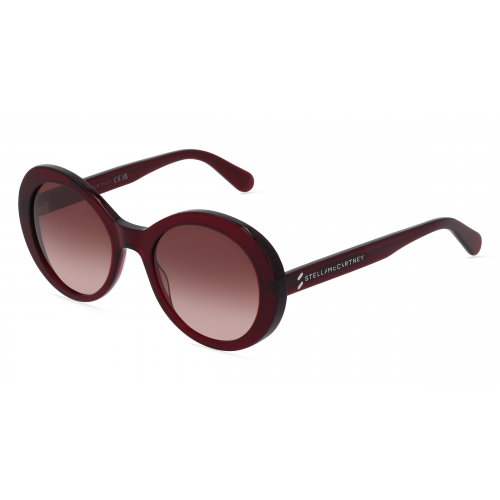 Stella McCartney SC40057I Damen-Sonnenbrille Vollrand Rund Bio-Acetat-Gestell, rot