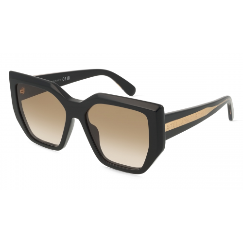 Stella McCartney SC40075I Damen-Sonnenbrille Vollrand Eckig Kunststoff-Gestell, schwarz