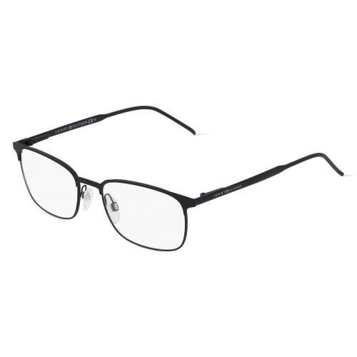 Tommy Hilfiger TH1643 Herren-Brille inkl. Gläser Vollrand Eckig Metall-Gestell 53mm/18mm/145mm, schwarz