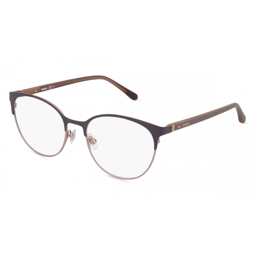 Fossil 7041 Damen-Brille inkl. Gläser Vollrand Panto Metall-Gestell 52mm/17mm/145mm, grau