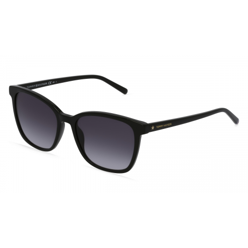 Tommy Hilfiger TH 1723/S Damen-Sonnenbrille Vollrand Eckig Acetat-Gestell, schwarz