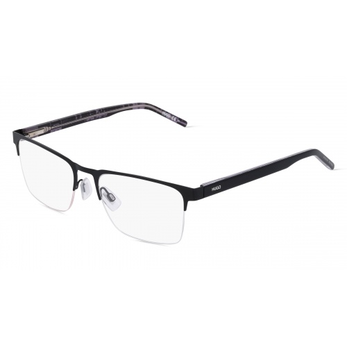 Hugo HG 1076 Herren-Brille inkl. Gläser Vollrand Eckig Metall-Gestell 56mm/19mm/145mm, schwarz