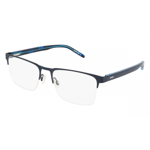 Hugo HG 1076 Herren-Brille inkl. Gläser Vollrand Eckig Metall-Gestell 56mm/19mm/145mm, blau